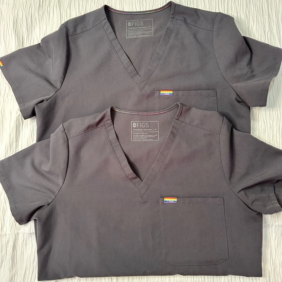 Figs Technical Collection Short Sleeve Scrub Tops Catarina Pride Womens Medium - Picture 1 of 9